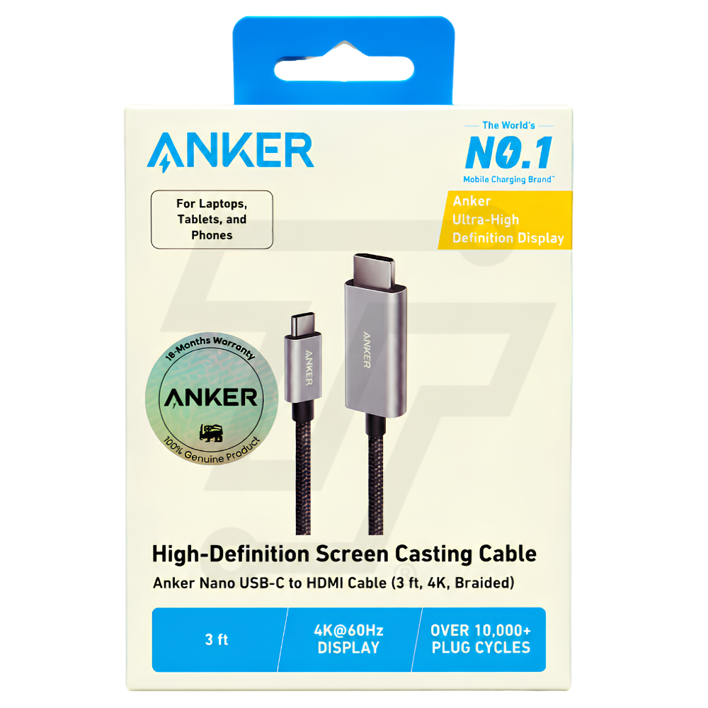 Anker Nano USB-Typ C to HDMI Cable 3 ft 4K Nylon Braided 4K@60Hz